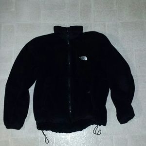 North Face black fleece zip up jacket